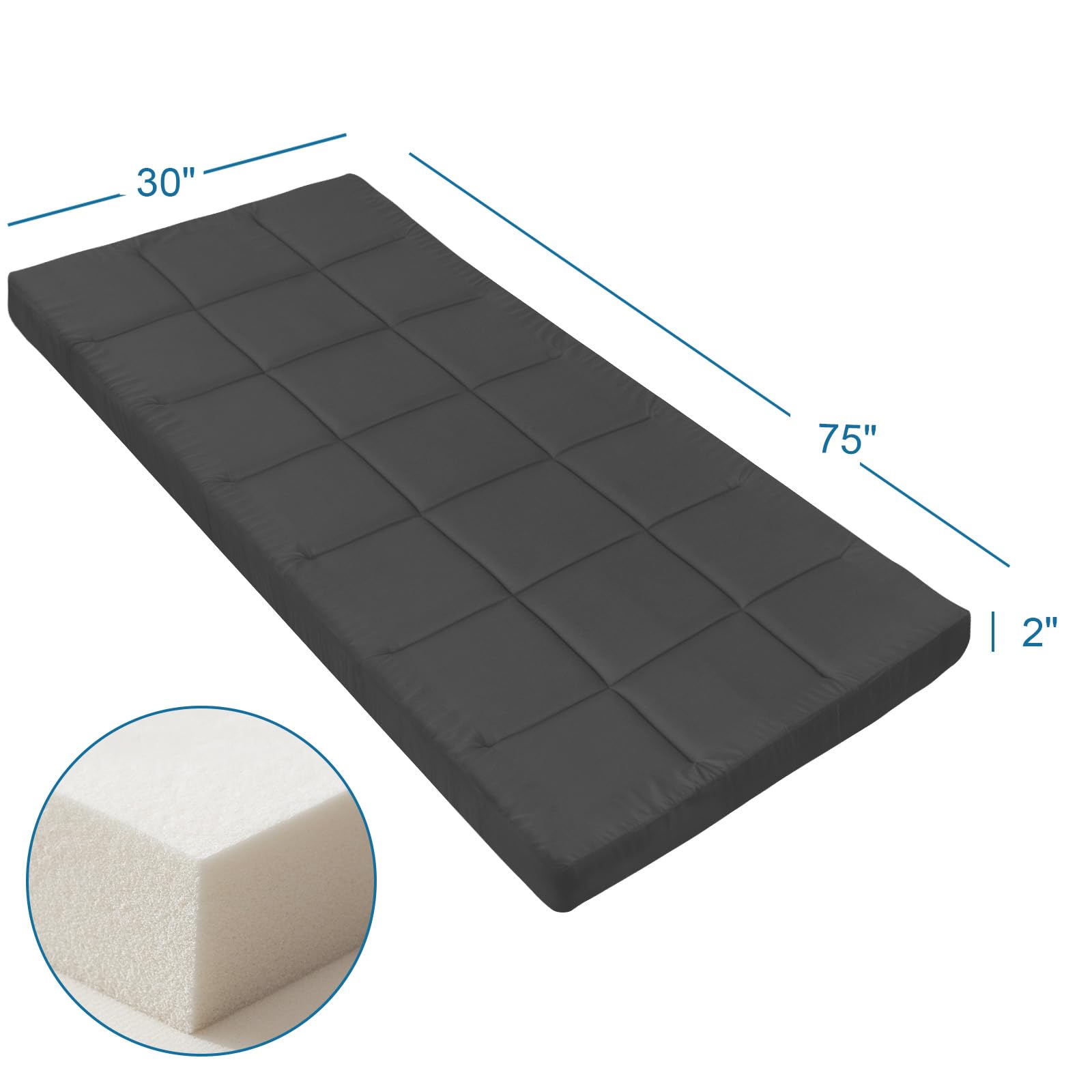 SPRINGSPIRIT cot mattress topper in black complements any camp setup