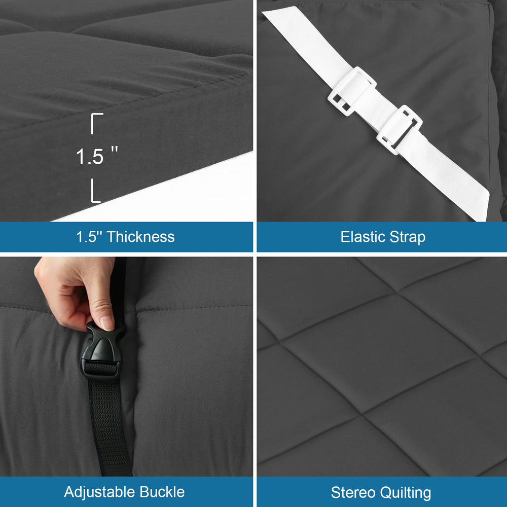 SPRINGSPIRIT cot mattress topper folded for storage demonstrates compact camping portability