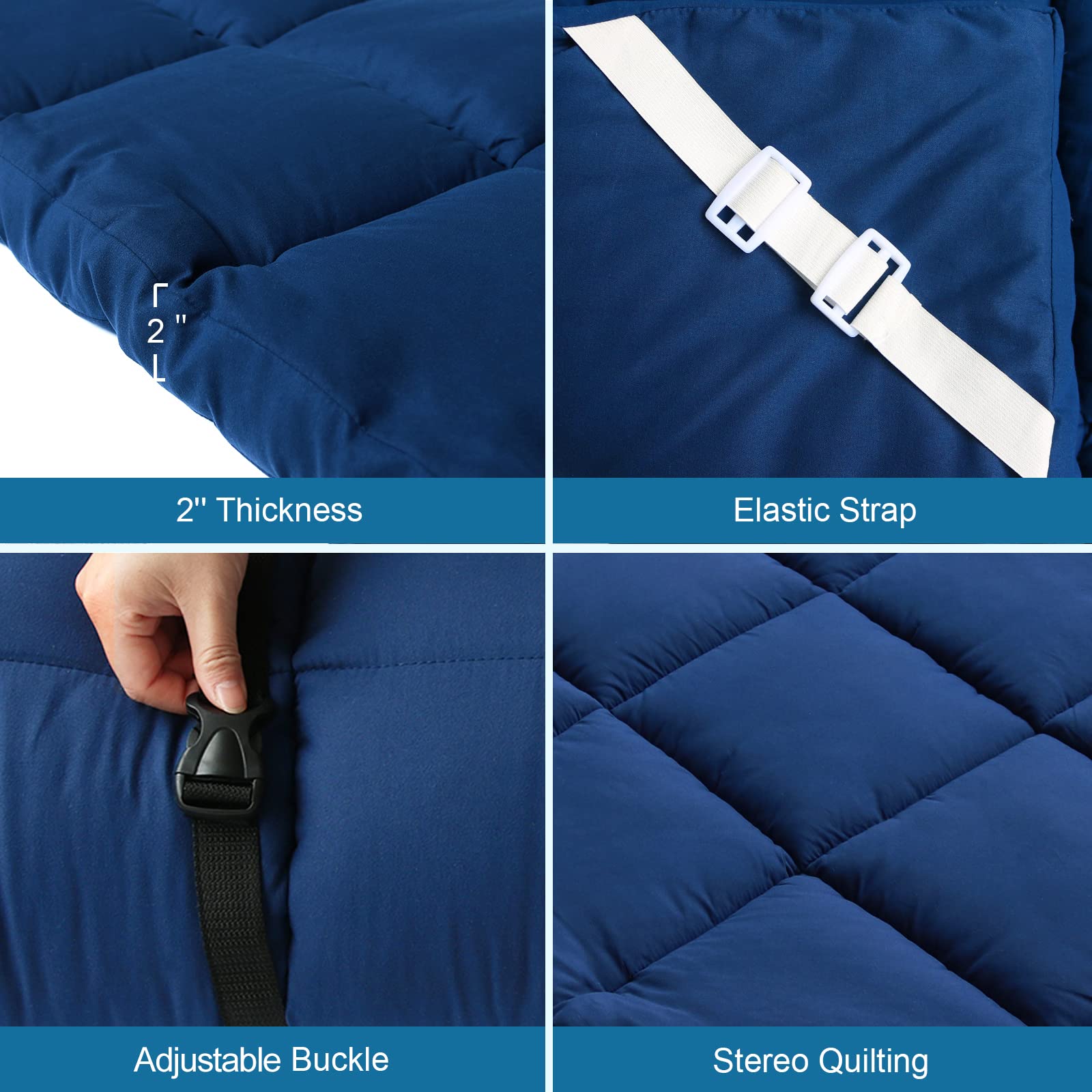 SPRINGSPIRIT cot pad rolled rope-ends show secure placement
