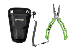 Spro 6-inch PTFE pliers with green handle, ideal for braid cutting and crimping tasks