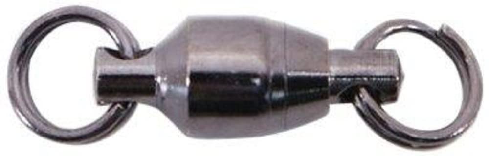 Spro ball bearing swivel with split ring in black size 1 for smoother casts and reduced line twist.