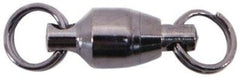 SPRO ball bearing swivel with split ring size 3 in black reduces line twist and secures lures.