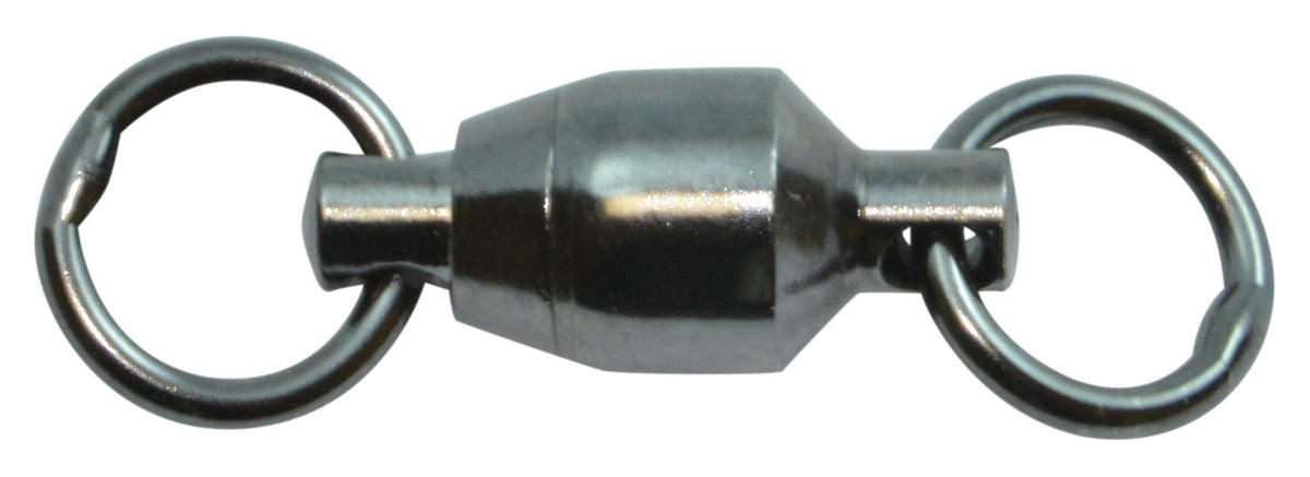 Spro ball bearing swivel with welded rings, size 7, NS Black, reduces line twist.