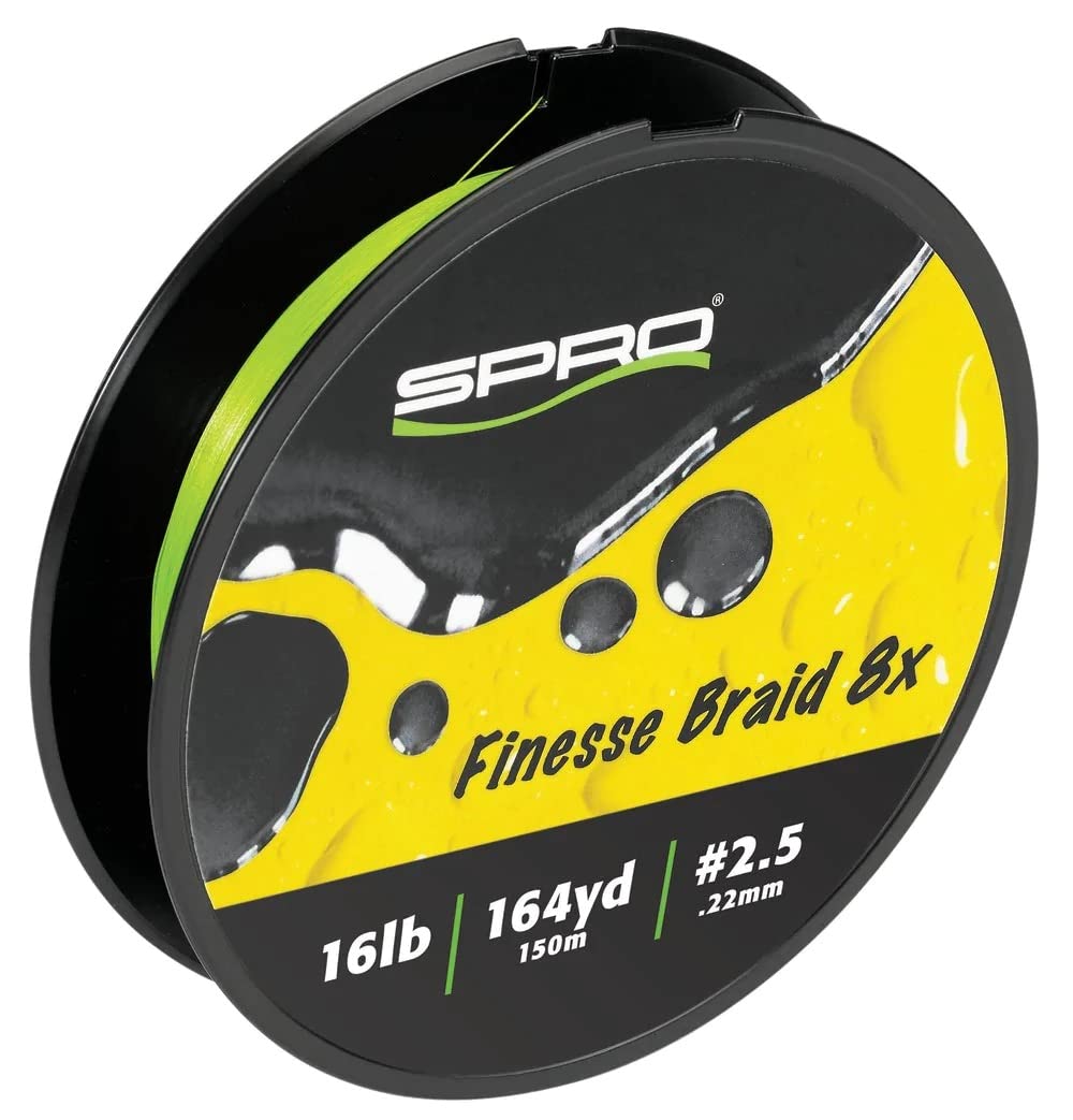 SPRO SFB8X-16LGM150 finesse braid in lime green for precise casts and sensitive feel.