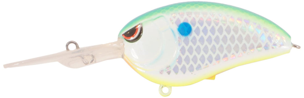Spro Little John Baby DD Citrus Shad dives to 12 ft for deep-water bass cranking.