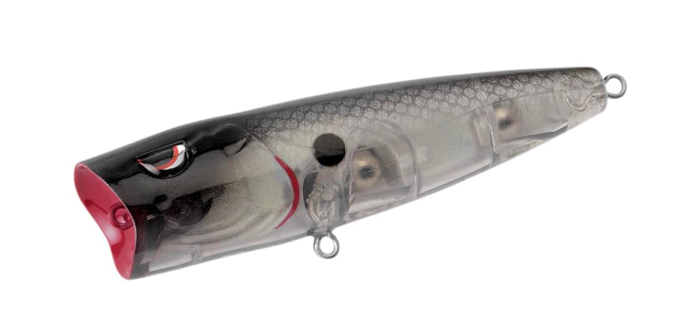 Spro SEPP80BKS E Pop 80 lure in black-silver delivering crisp action for precise casting.