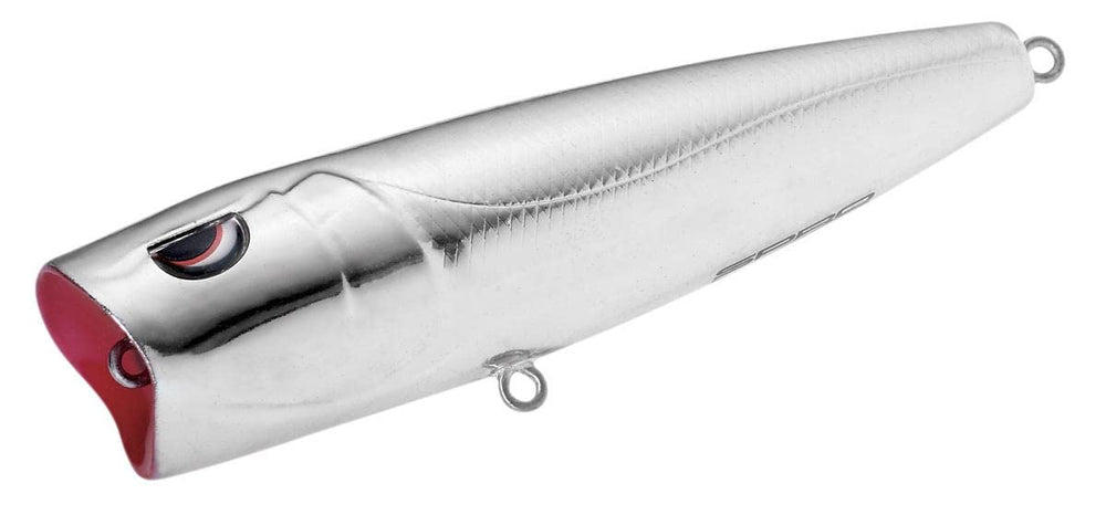 Spro SEPP80CRM E Pop 80 Chrome lure in action, ideal for topwater bites and visual attraction.