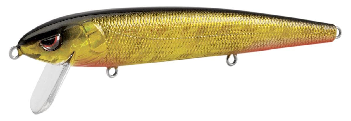 Spro Zero Minnow 130 Gold Black close-up, showcasing lure design for versatile bass fishing