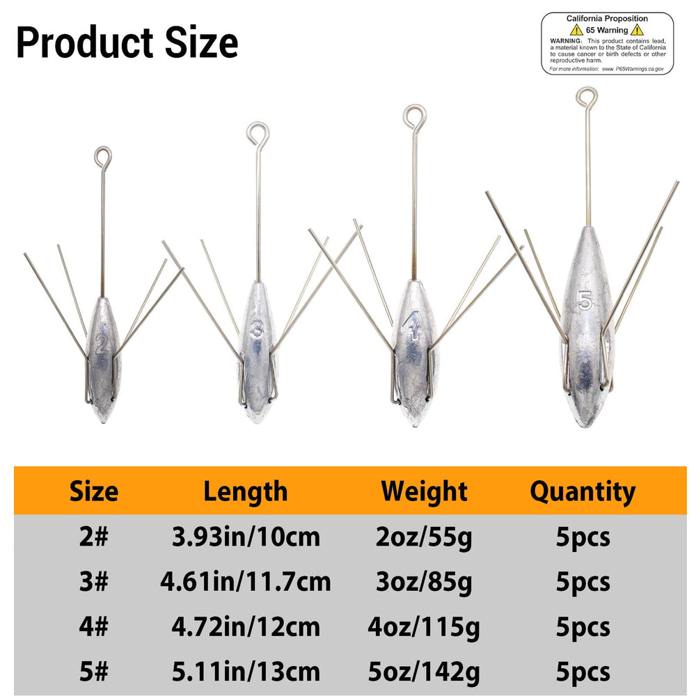 Sputnik lead fishing sinkers 3oz – 5 pieces