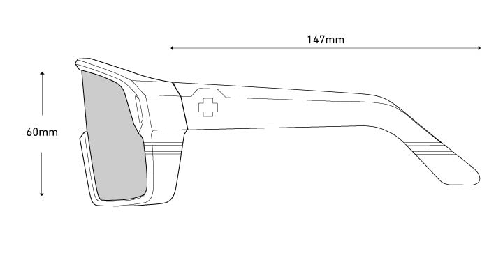 Spy Optic Monolith frame measurements 142-00-147 for precise fit.