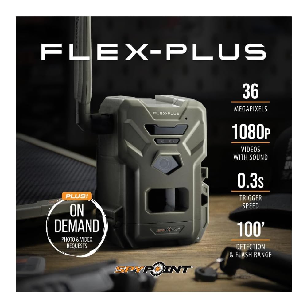 SPYPOINT FLEX-PLUS app control demonstrating Instant Mode and remote adjustments