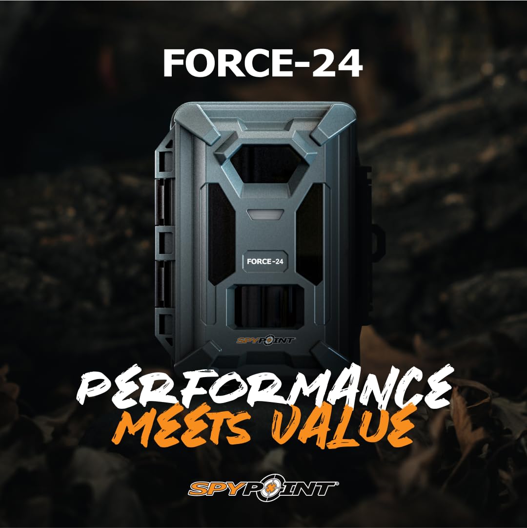 SPYPOINT FORCE-24 night-vision close-up highlights low-glow LEDs for discreet night monitoring.