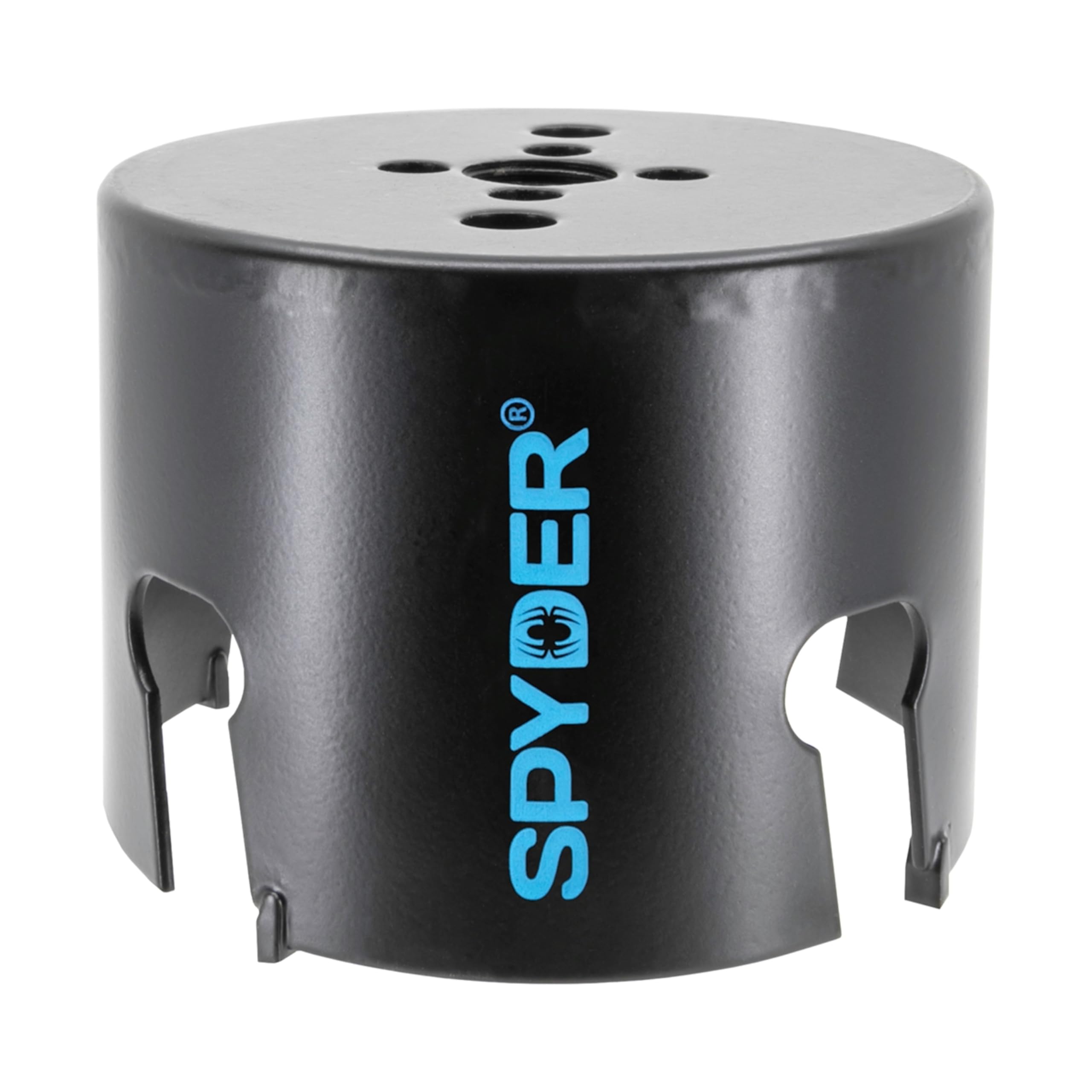Spyder 3-1/2-inch carbide tipped hole saw cutting wood for precise holes