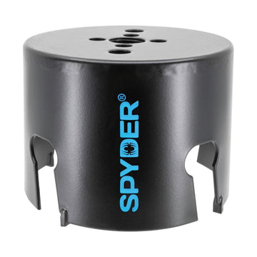 Spyder 3-1/2-inch carbide tipped hole saw cutting wood for precise holes