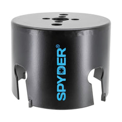 Spyder 3-1/2-inch carbide tipped hole saw cutting wood for precise holes