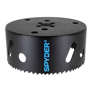 Spyder 4-1/2-inch bi-metal hole saw cuts metal smoothly for precise holes.