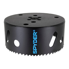 Spyder 4-1/2-inch bi-metal hole saw cuts metal smoothly for precise holes.