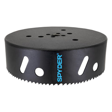 Spyder 6-3/8-inch bi-metal hole saw cuts steel with precision and smoothness
