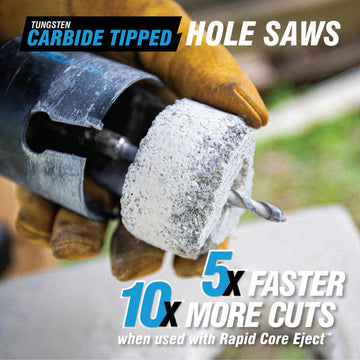Spyder 6-inch carbide tipped hole saw with universal thread for easy arbor compatibility
