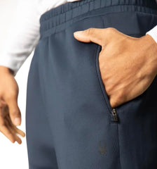 Spyder Active jogger pant blue left logo, understated branding for versatile wear.