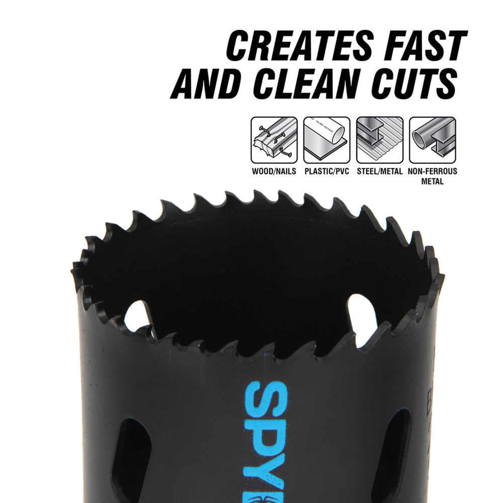 Spyder bi-metal blades offer long life in tough drilling tasks.