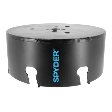 Spyder carbide tipped hole saw 6-1/4-inch teeth close-up for clean, fast cuts