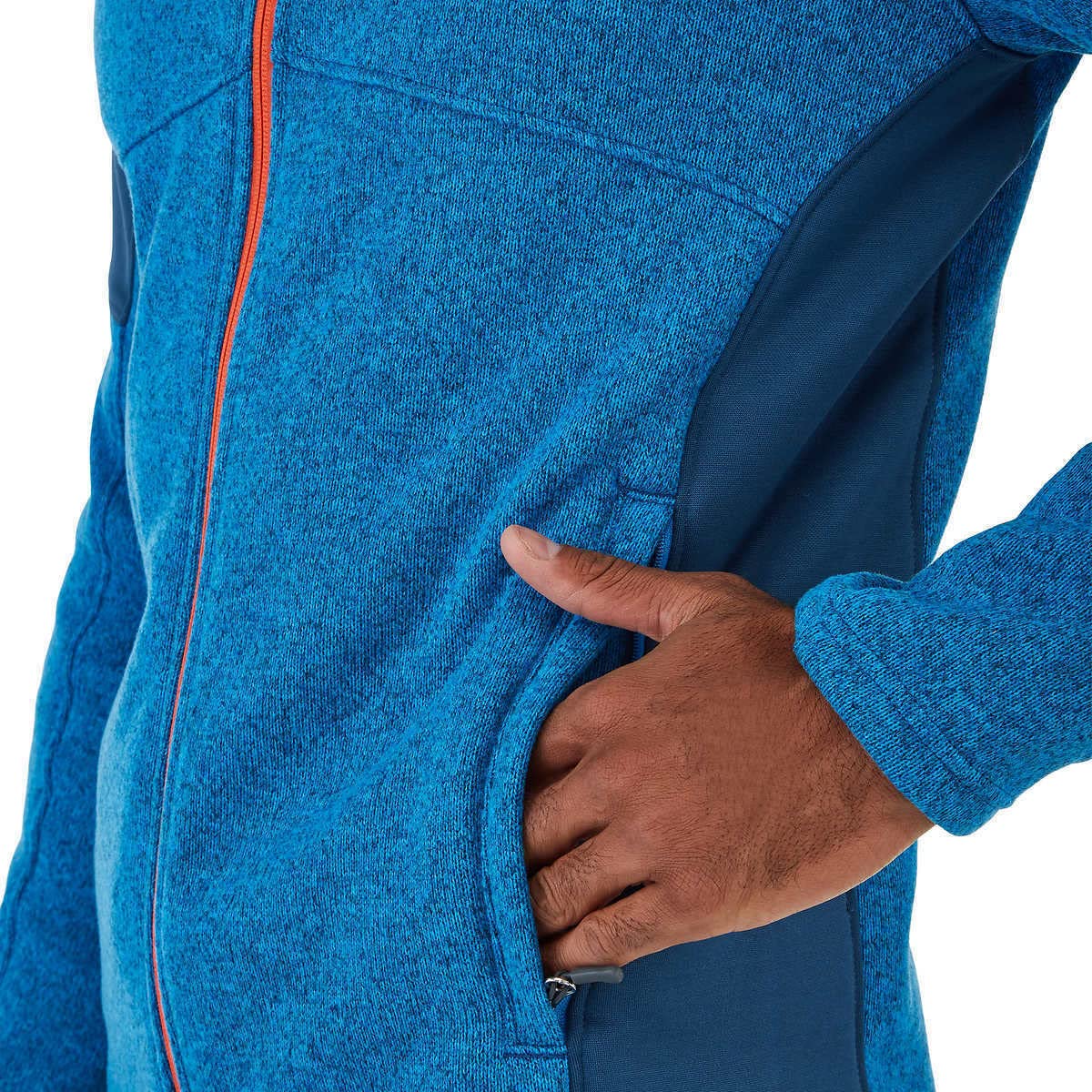 Spyder Empire fleece jacket color 427 orange blue accent for visibility