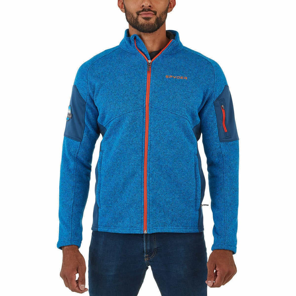 Spyder Empire fleece jacket front view showing versatile full zip for on-the-go warmth