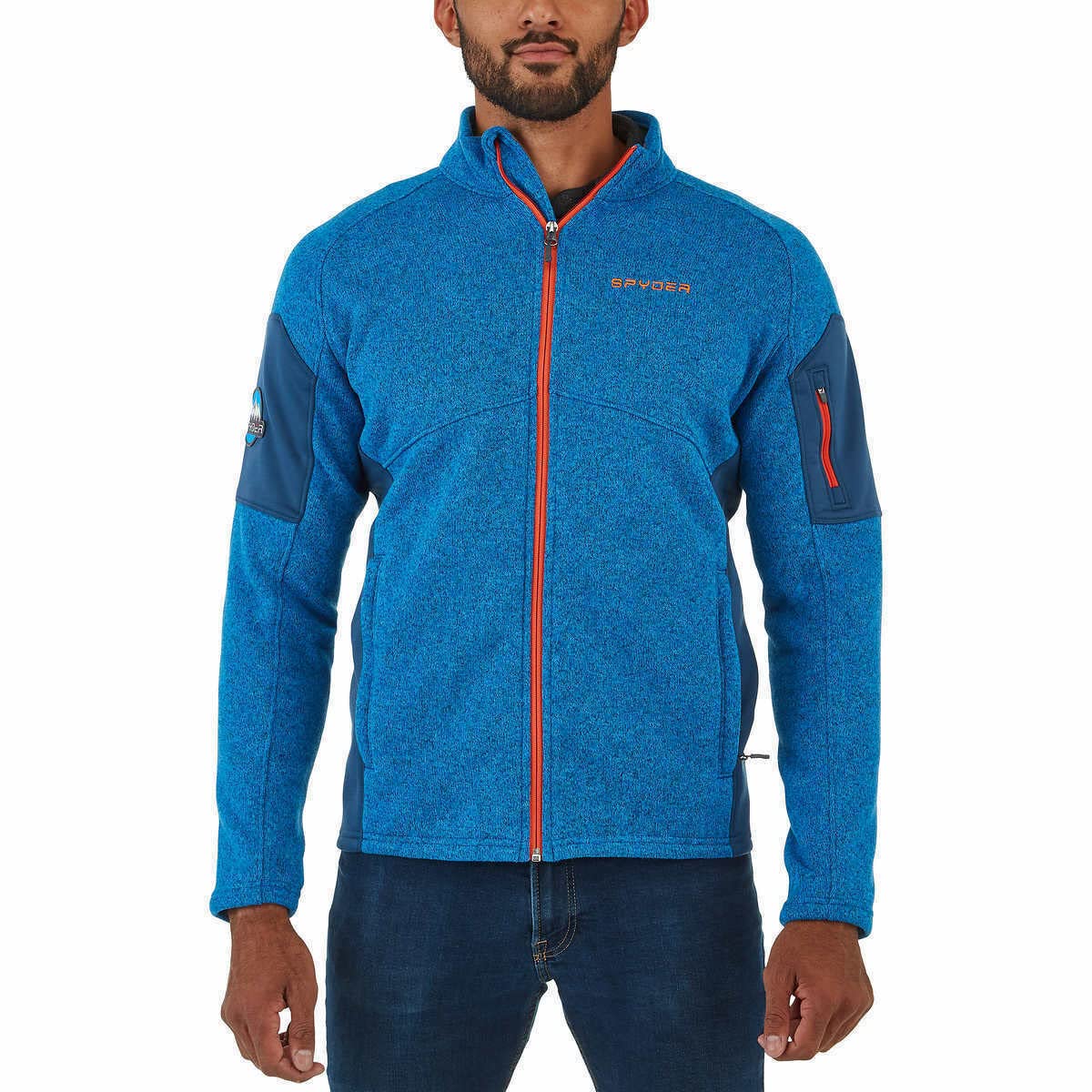 Spyder Empire fleece jacket front view showing versatile full zip for on-the-go warmth