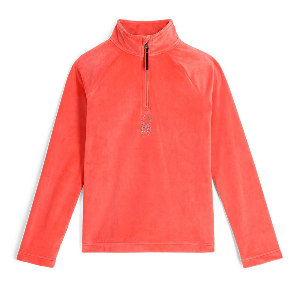 Spyder Girls Shimmer Bug half-zip in Coral Haze, cozy fleece for all-day wear