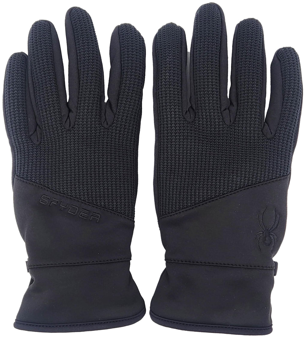 Spyder men's core conduct gloves leather palm patch improves grip