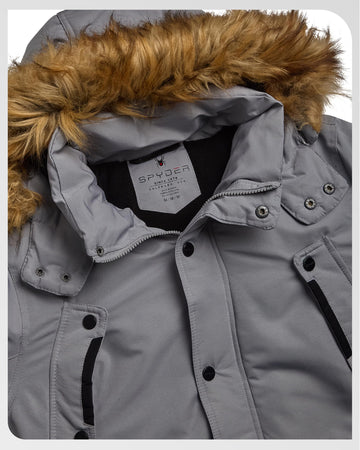 Spyder puffer jacket wind and water resistance in light rain