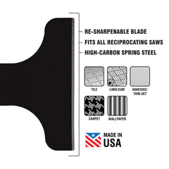 Spyder scraper blade attachment fits reciprocating saws for versatile scraping tasks