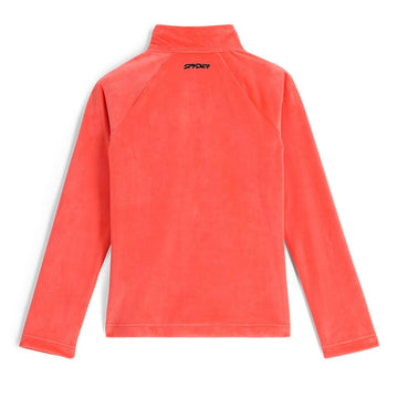 Spyder Shimmer Bug logo on Coral Haze fleece adds subtle sparkle.