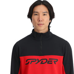 Spyder Speed half-zip fleece worn outdoors highlighting easy temperature control and versatile layering.