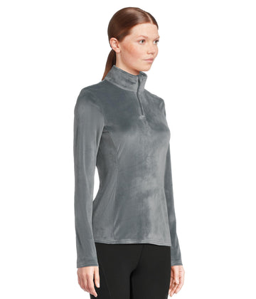 Spyder Shimmer Bug 1/2 Zip slate blue side view for mobility