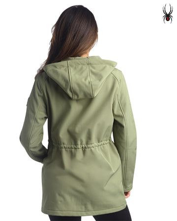 Spyder women's softshell jacket with zippered pockets for secure everyday essentials