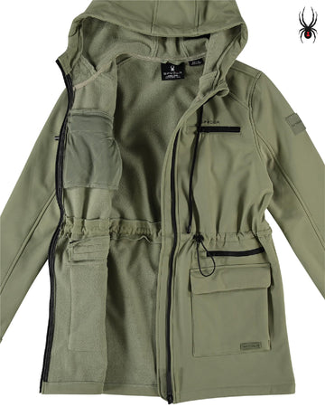 Spyder women's softshell jacket wind and water protection for changing conditions