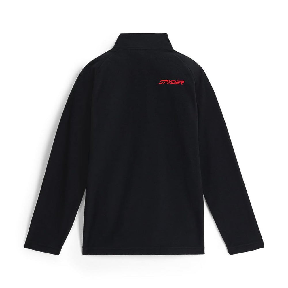 Spyder youth speed fleece half-zip black side view for versatile layering