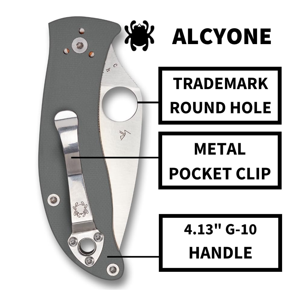 Spyderco Alcyone Walker Linerlock ensures reliable blade deployment.