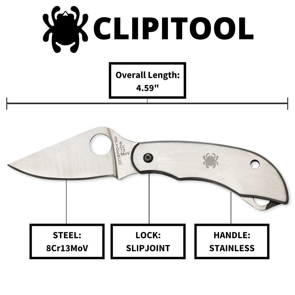 Spyderco ClipiTool 8Cr13MoV steel balance of edge retention and sharpening