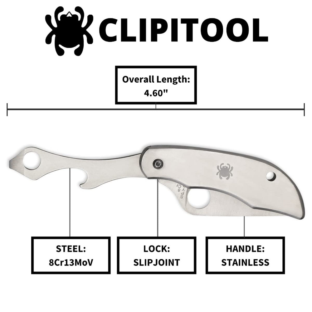 Spyderco ClipiTool full-flat grind for consistent cutting