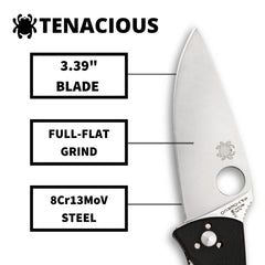 G-10 handle scales on Spyderco Tenacious provide secure grip