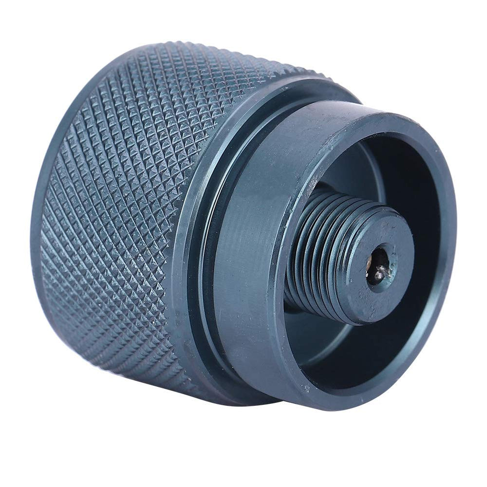 SPYMINNPOO black aluminum gas adapter stands up to outdoor use