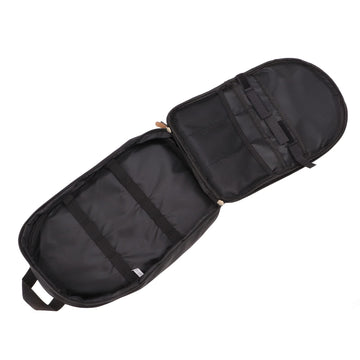Open view of compartments keeping flatware secure and preventing clatter during transport
