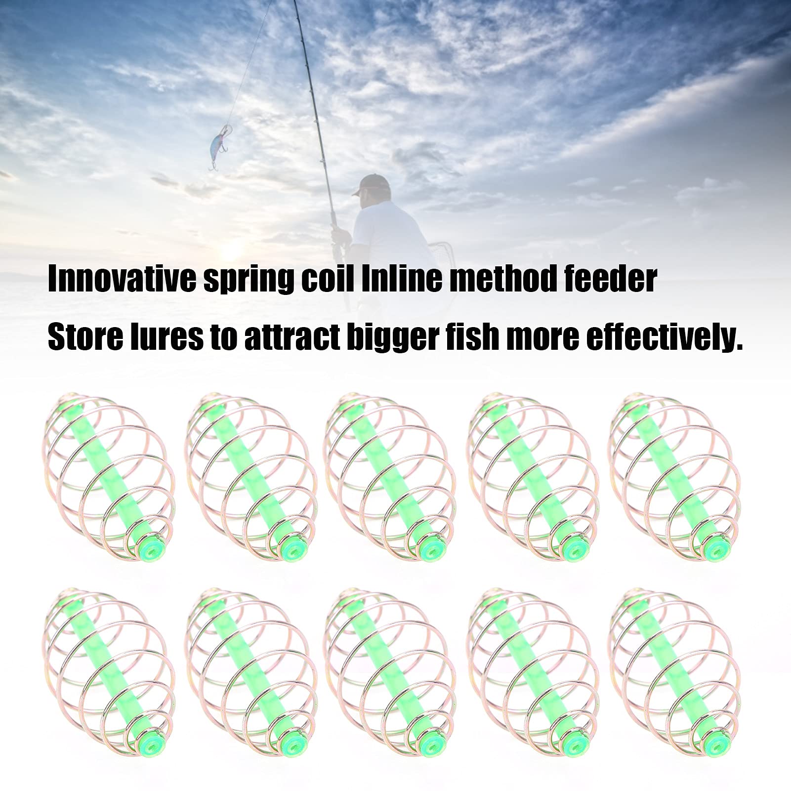 Spring coil inline method feeder - compact design