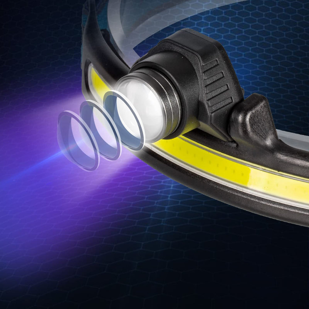 Spyminnpoo COB headlamp camping-use provides clear visibility at dusk.