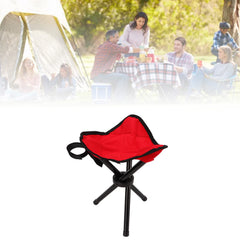 SPYMINNPOO foldable tripod stool assembled for quick setup and stable seating.