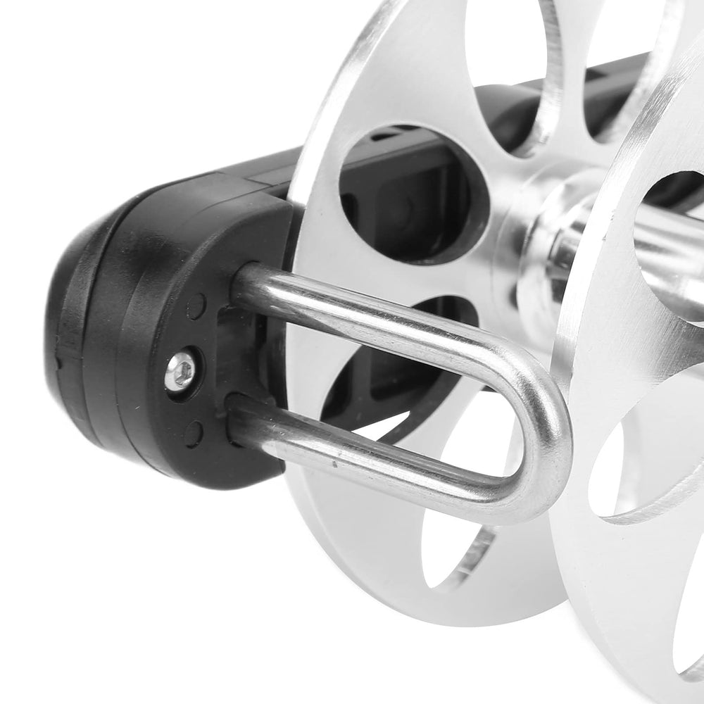 SPYMINNPOO speargun reel product shot highlighting rugged finish
