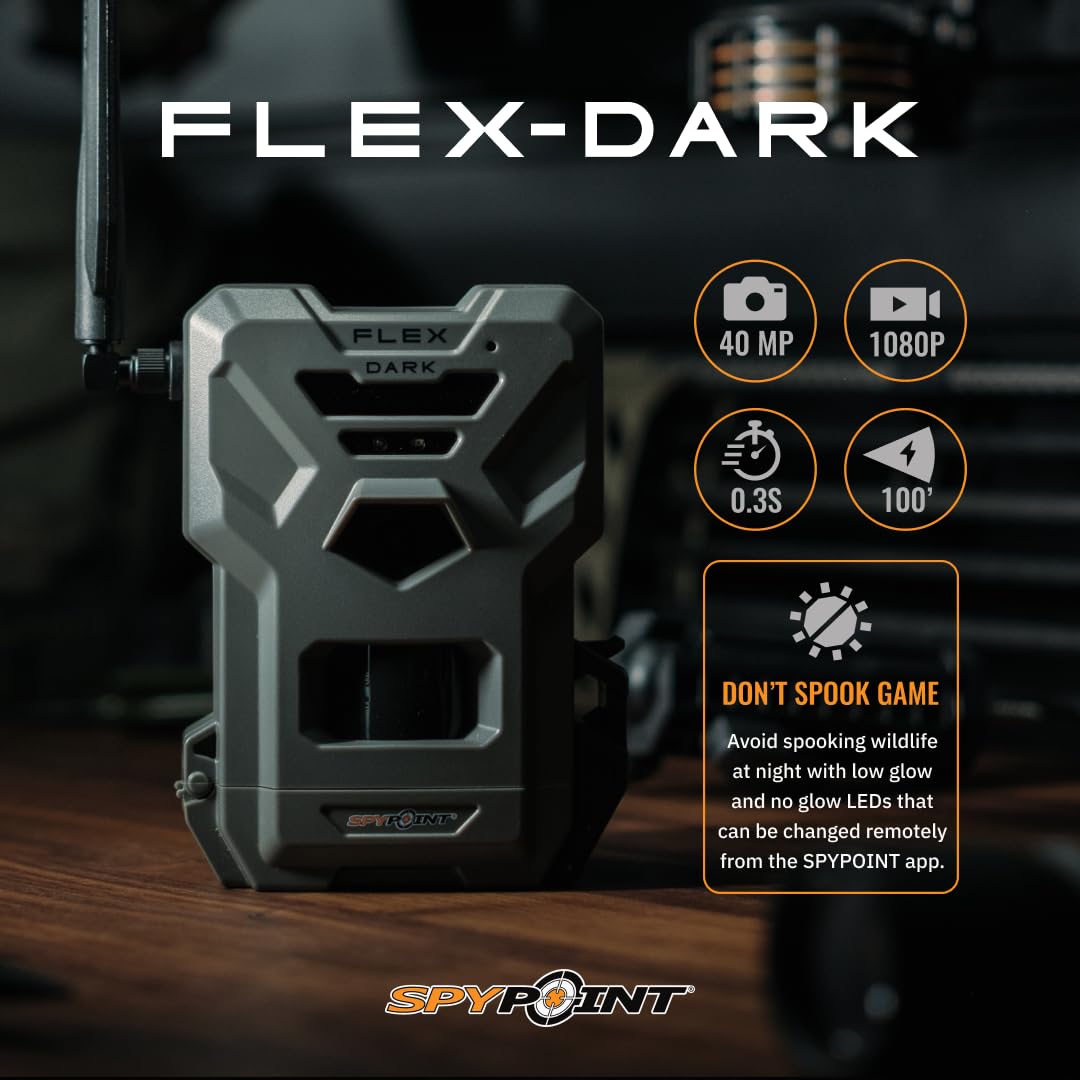 SPYPOINT Flex-Dark no-glow LEDs offer discreet nighttime monitoring.